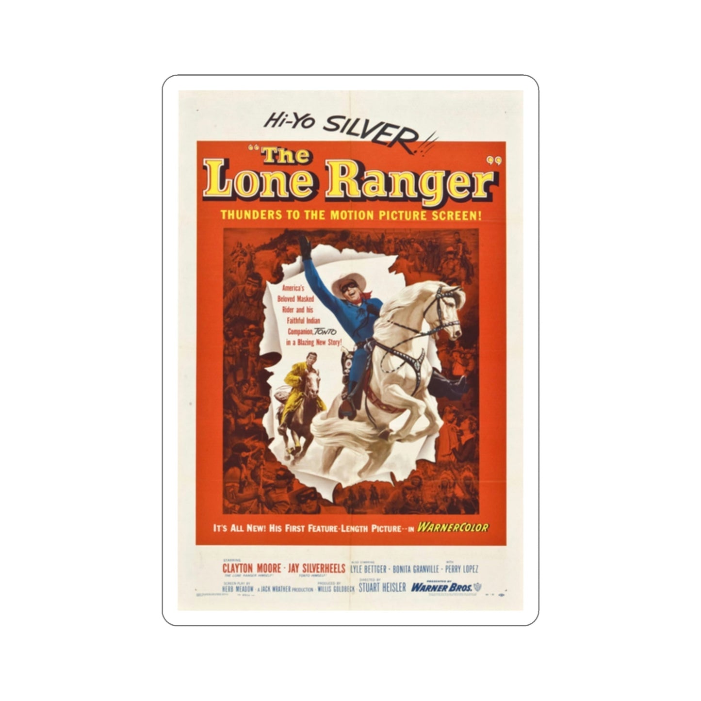 The Lone Ranger 1956 Movie Poster STICKER Vinyl Die-Cut Decal-2 Inch-The Sticker Space