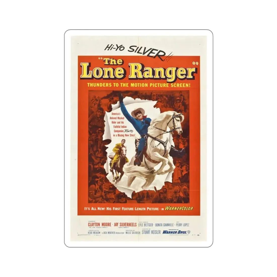 The Lone Ranger 1956 Movie Poster STICKER Vinyl Die-Cut Decal 3 Inch - The Sticker Space