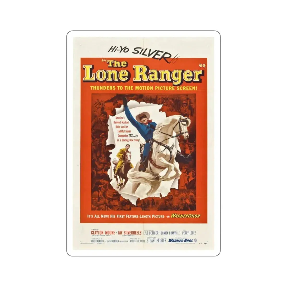The Lone Ranger 1956 Movie Poster STICKER Vinyl Die-Cut Decal 4 Inch - The Sticker Space
