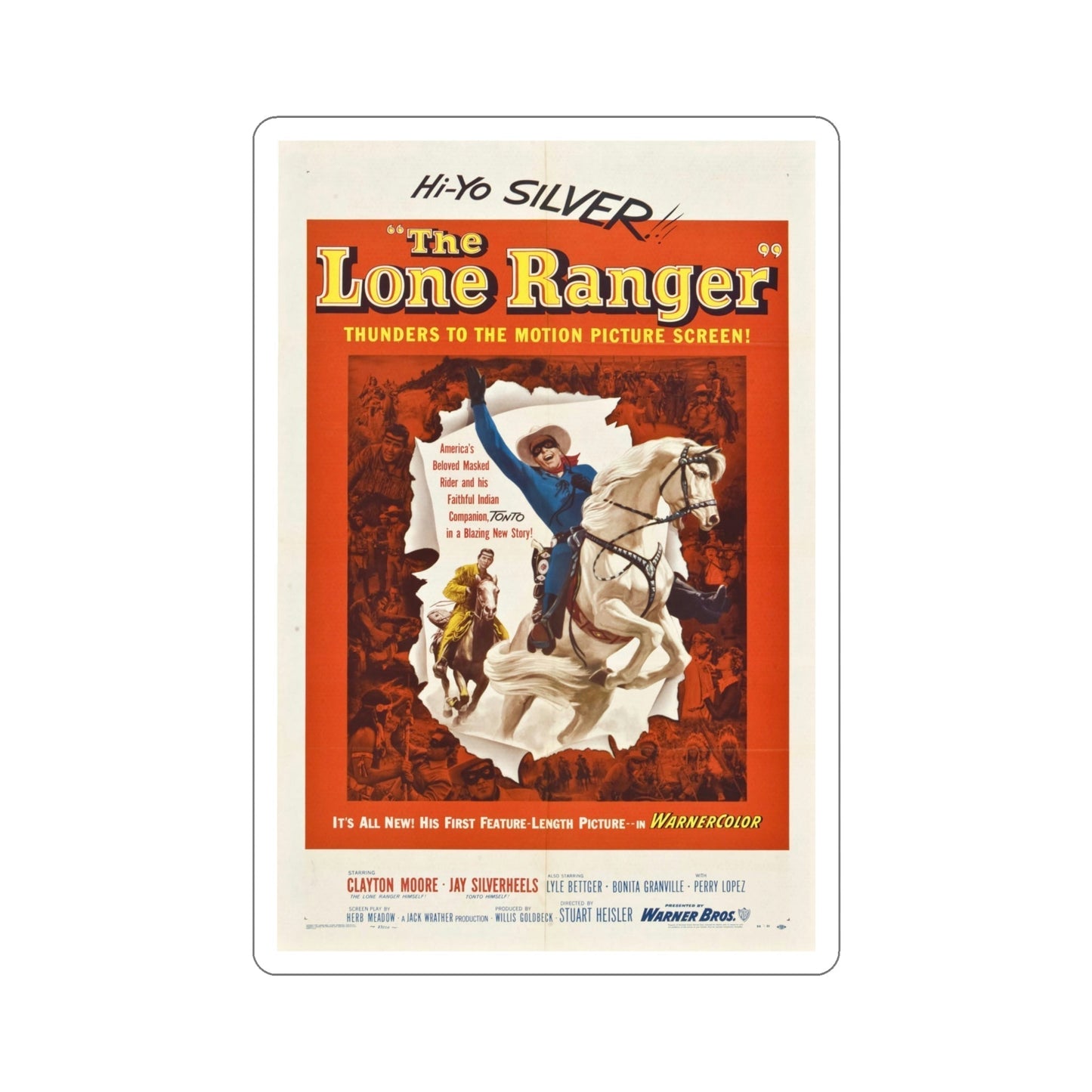 The Lone Ranger 1956 Movie Poster STICKER Vinyl Die-Cut Decal-5 Inch-The Sticker Space