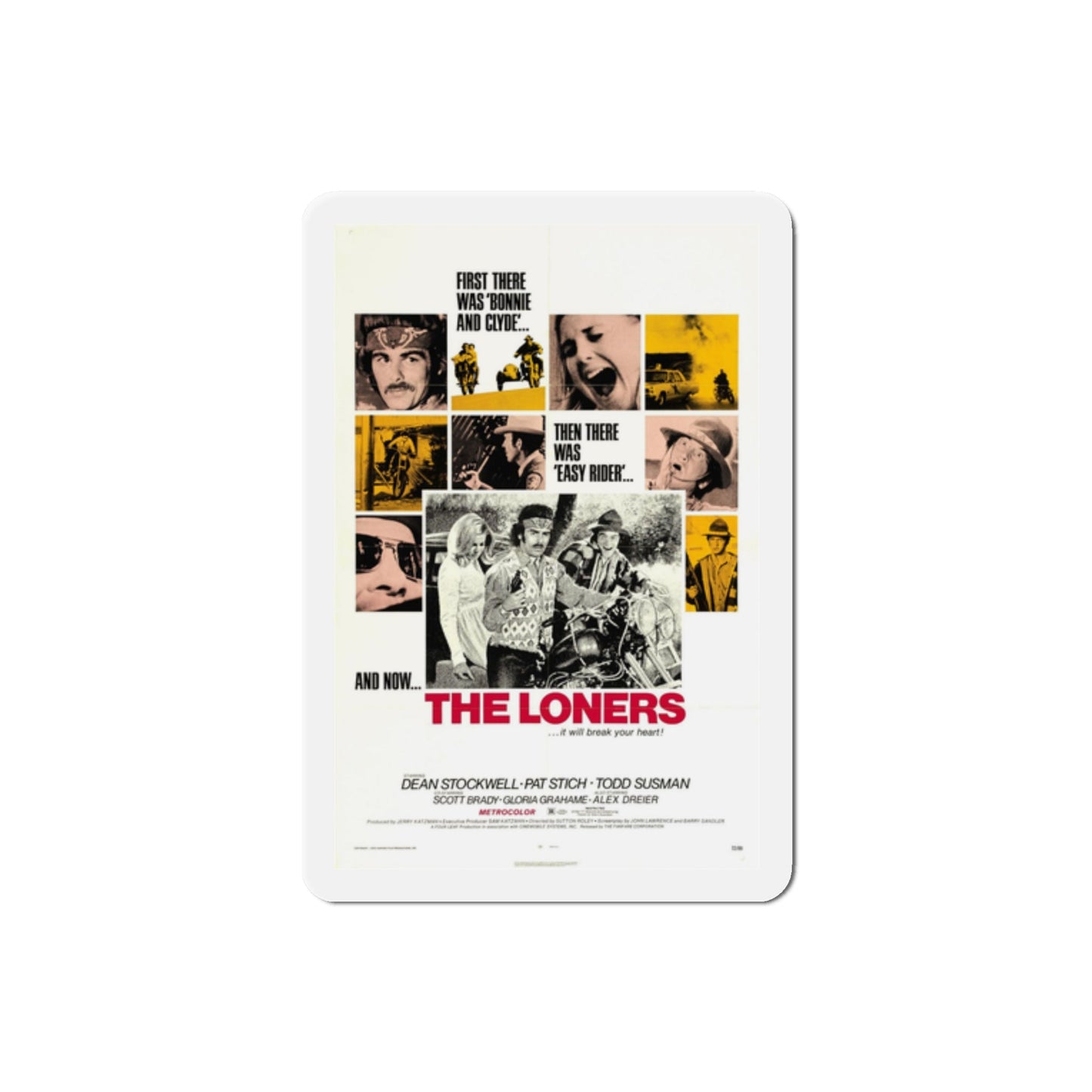 The Loners 1972 Movie Poster Die-Cut Magnet-2" x 2"-The Sticker Space