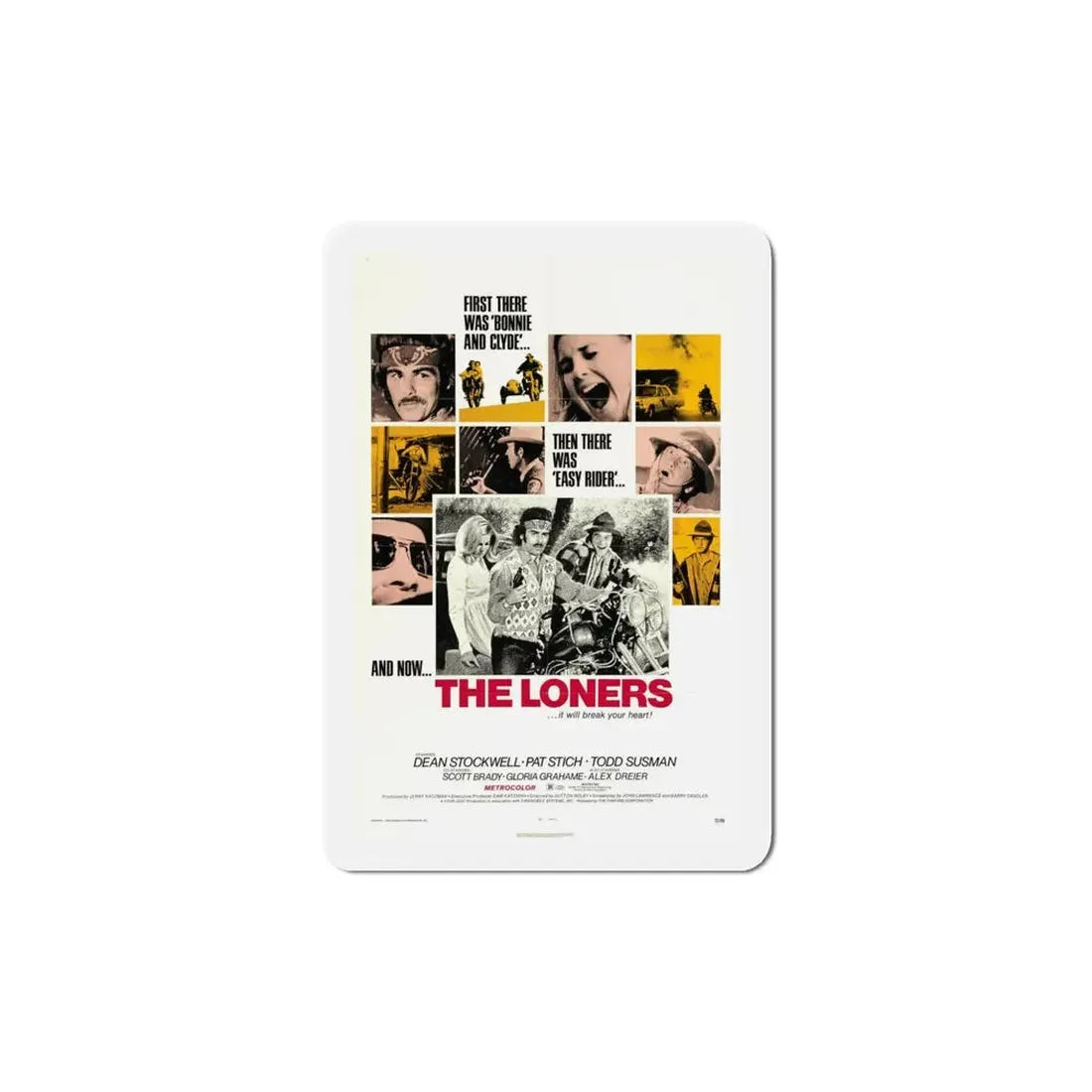 The Loners 1972 Movie Poster Refrigerator Magnet 5 Inch - The Sticker Space