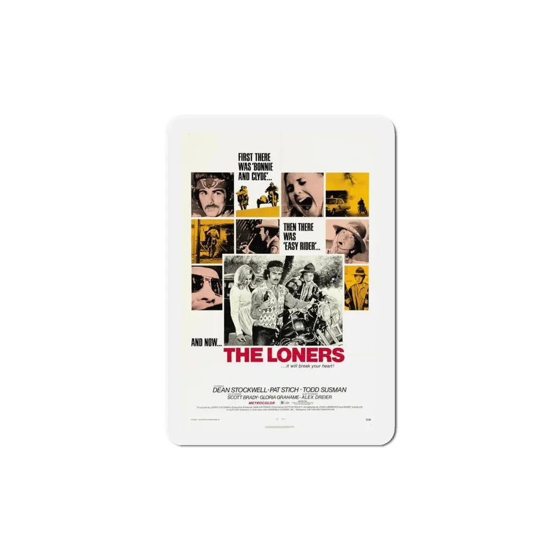 The Loners 1972 Movie Poster Refrigerator Magnet 6 Inch - The Sticker Space