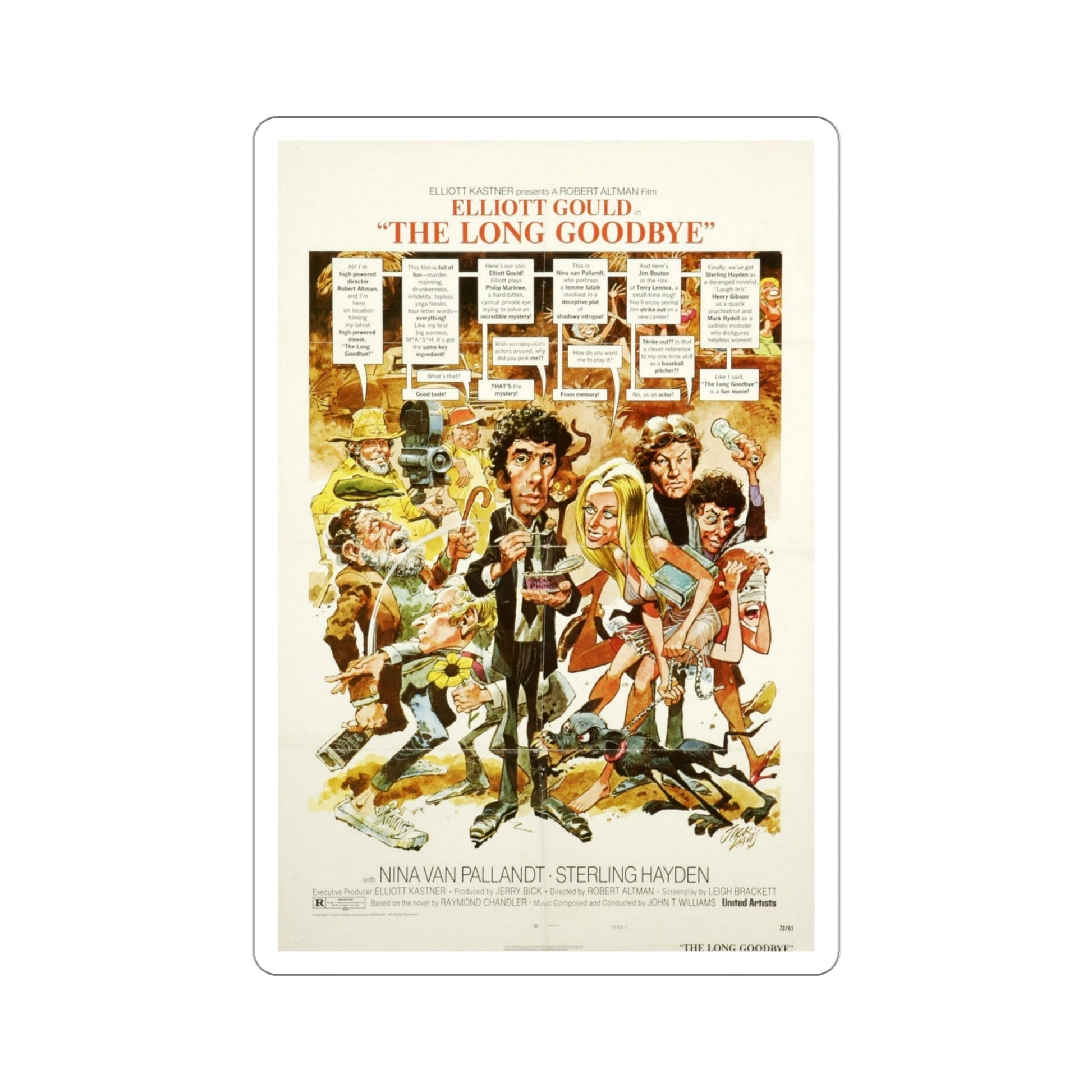 The Long Goodbye 1973 Movie Poster STICKER Vinyl Die-Cut Decal-4 Inch-The Sticker Space