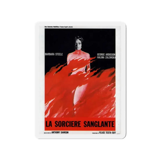 THE LONG HAIR OF DEATH 1964 Movie Poster - Refrigerator Magnet 2 Inch Die-Cut - The Sticker Space