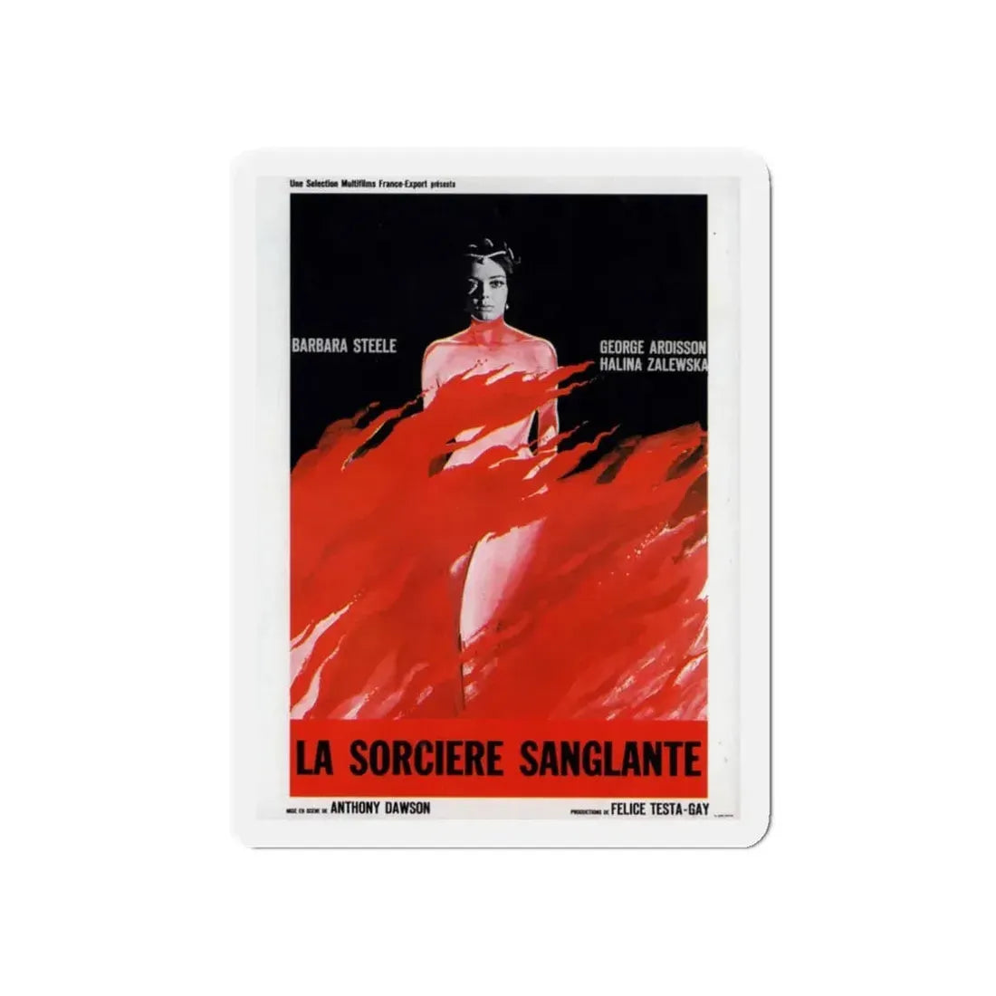 THE LONG HAIR OF DEATH 1964 Movie Poster - Refrigerator Magnet 3 Inch Die-Cut - The Sticker Space