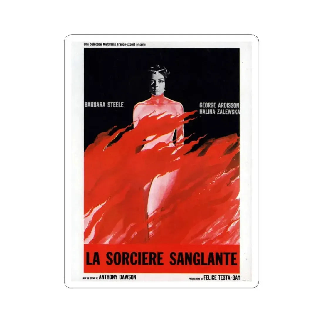 THE LONG HAIR OF DEATH 1964 Movie Poster - STICKER Vinyl Kiss-Cut Decal 6 Inch White - The Sticker Space