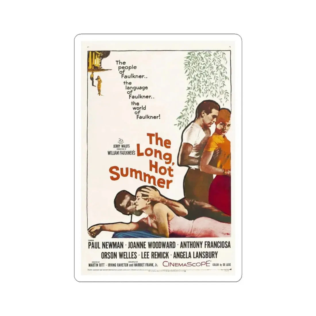 The Long Hot Summer 1958 Movie Poster - STICKER Vinyl Kiss-Cut Decal 6 Inch White - The Sticker Space