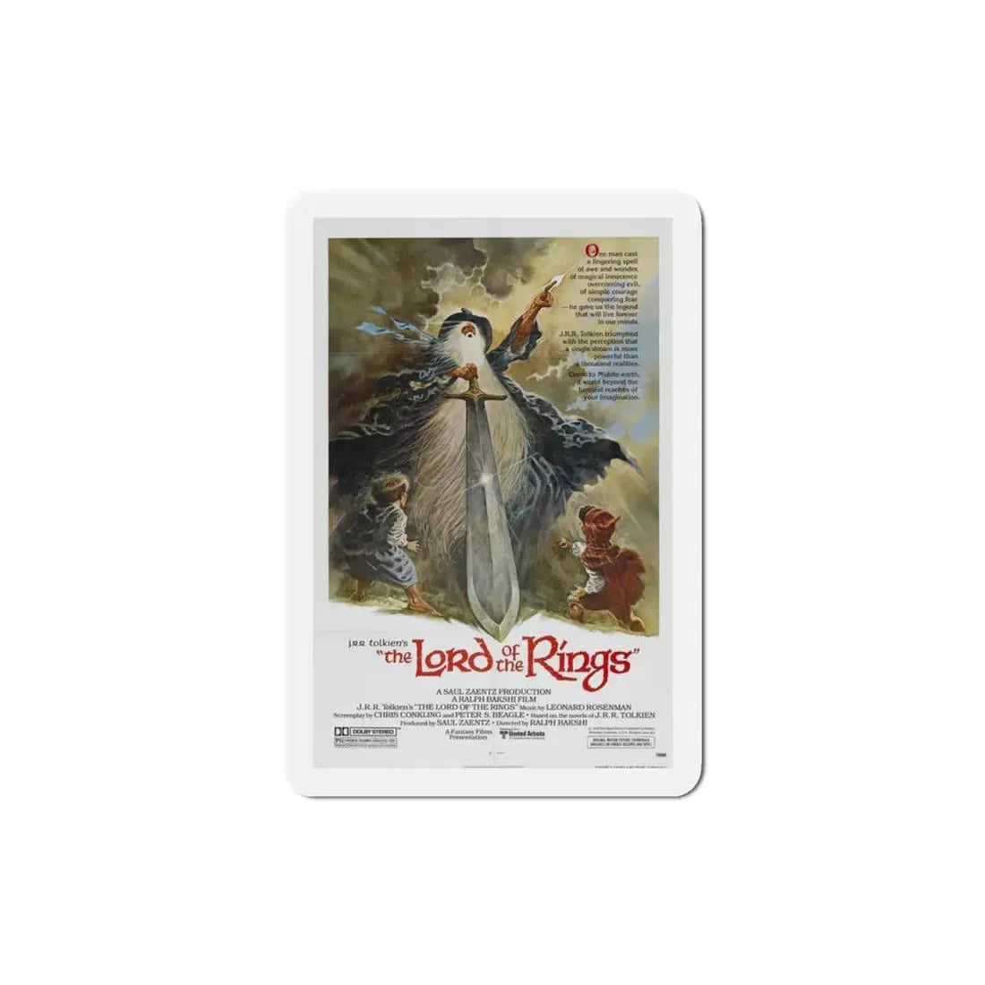 The Lord of the Rings 1978 Movie Poster Refrigerator Magnet 3 Inch - The Sticker Space