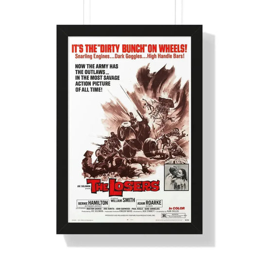 THE LOSERS 1970 - Framed Movie Poster 16″ x 24″ Black - The Sticker Space