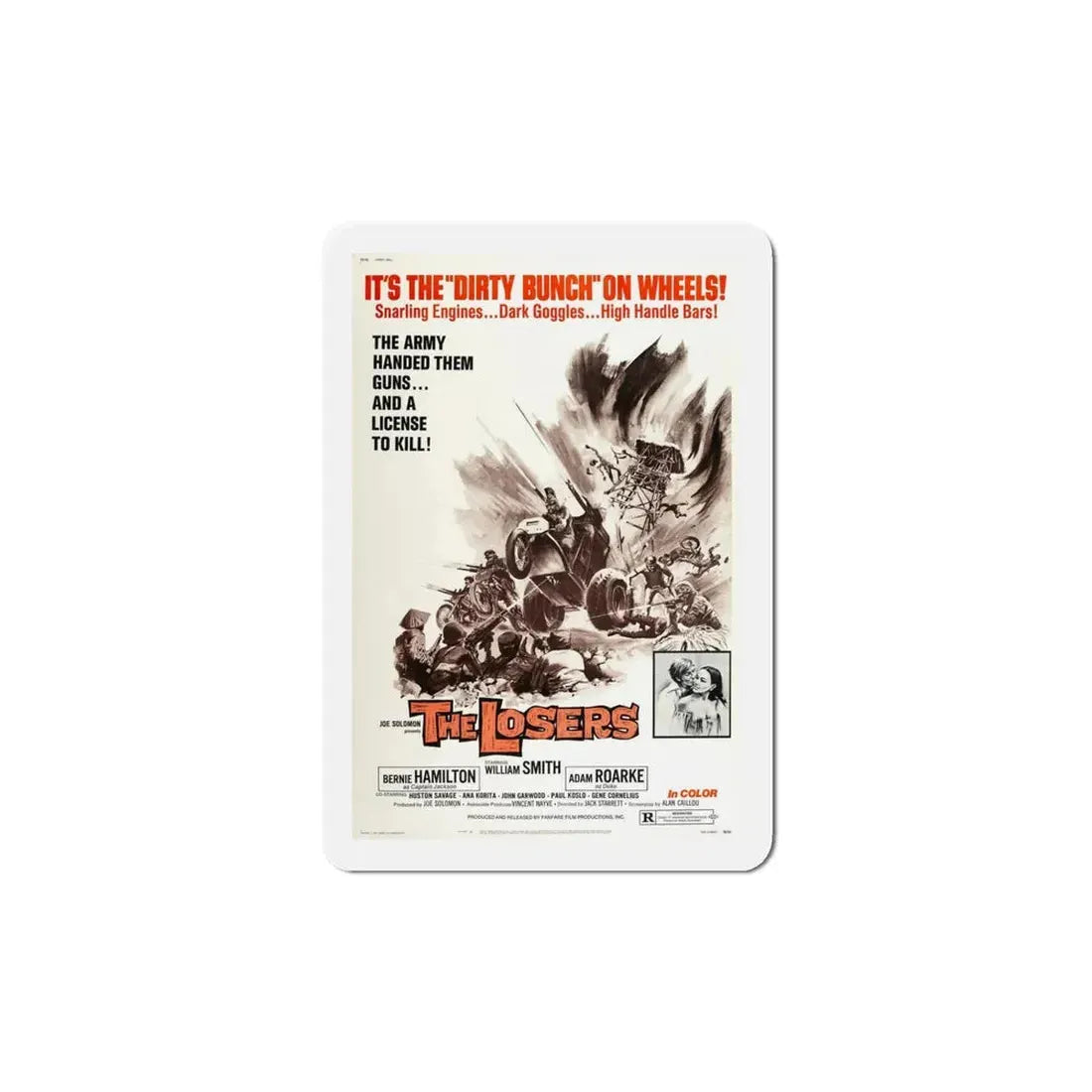 The Losers 1970 Movie Poster Refrigerator Magnet 5 Inch - The Sticker Space
