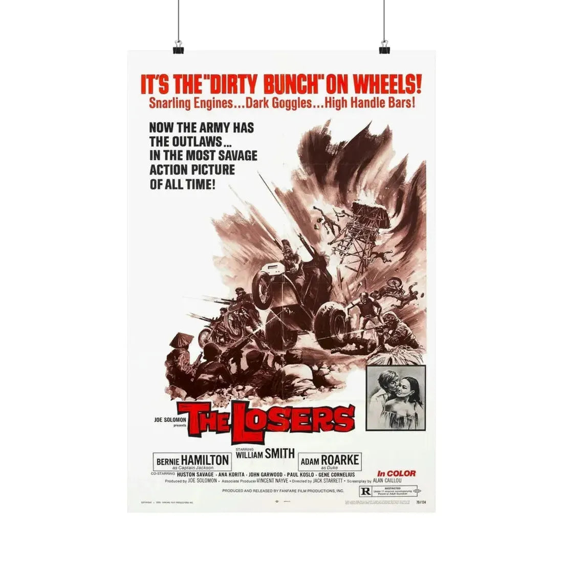 THE LOSERS 1970 - Paper Movie Poster 20″ x 30″ Matte - The Sticker Space