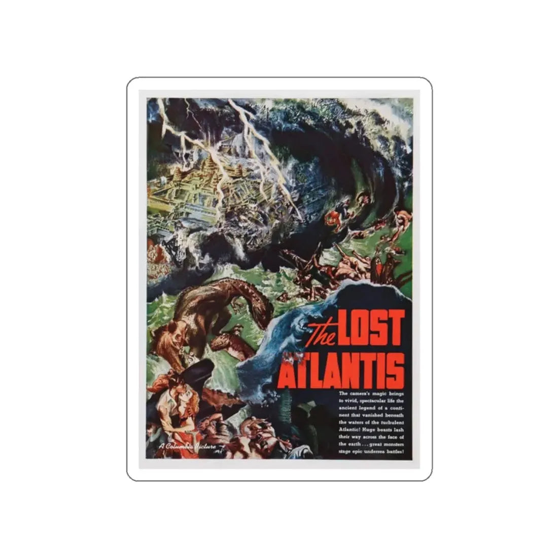THE LOST ATLANTIS (UNPRODUCED) Movie Poster STICKER Vinyl Die-Cut Decal 2 Inch - The Sticker Space