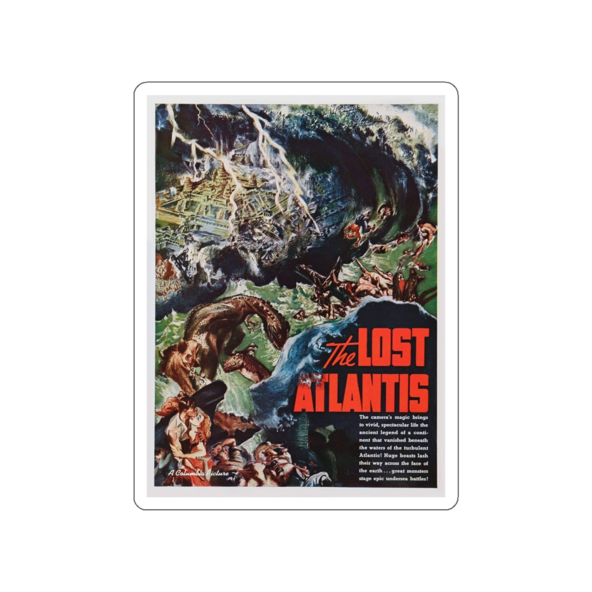 THE LOST ATLANTIS (UNPRODUCED) Movie Poster STICKER Vinyl Die-Cut Decal-White-The Sticker Space