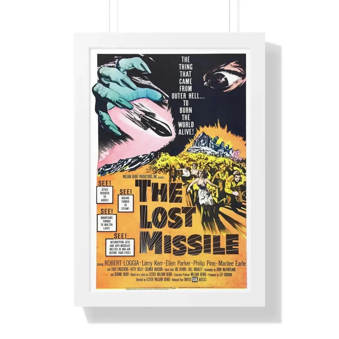 THE LOST MISSILE 1958 - Framed Movie Poster 16″ x 24″ White - The Sticker Space