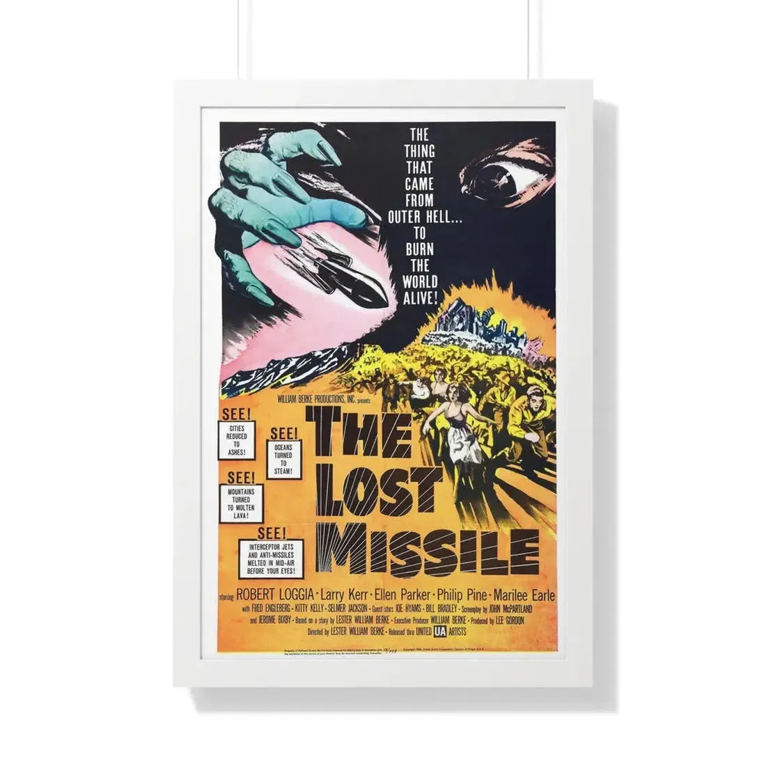 THE LOST MISSILE 1958 - Framed Movie Poster 20" x 30" White - The Sticker Space