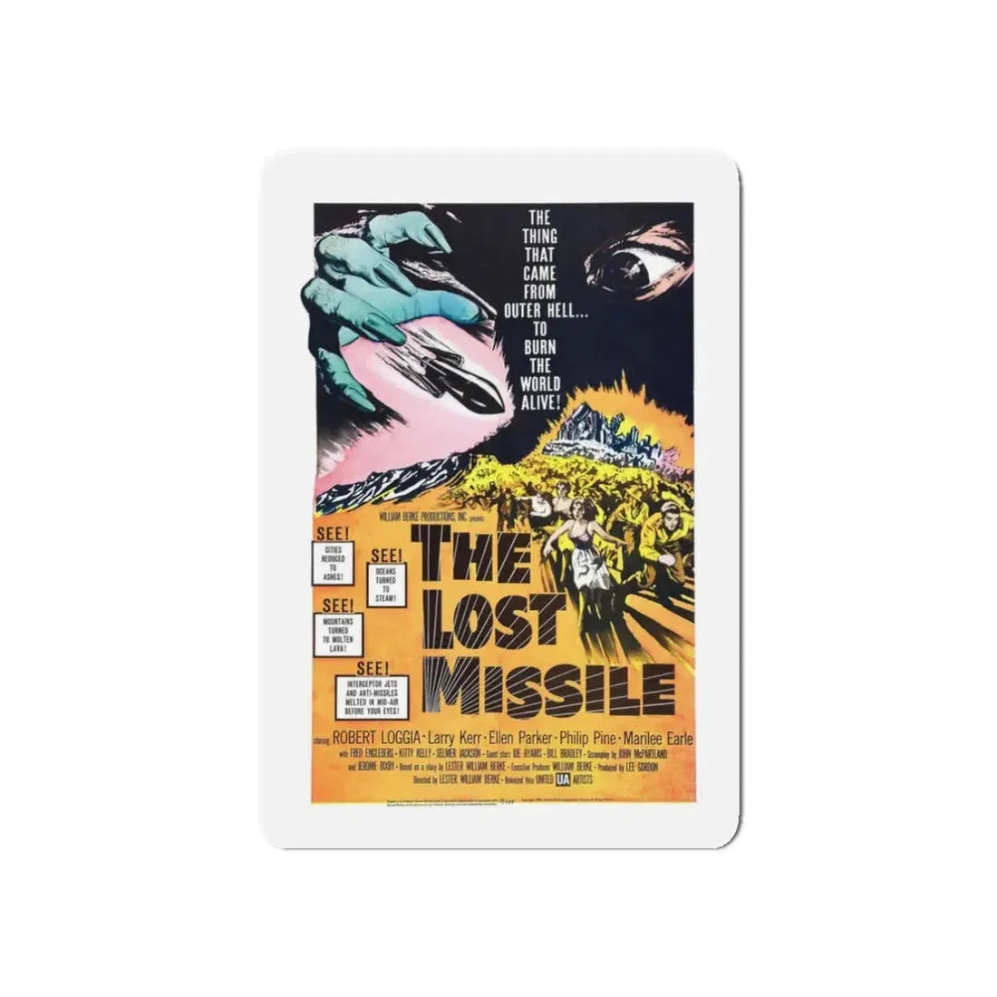 THE LOST MISSILE 1958 Movie Poster - Refrigerator Magnet 3 Inch Die-Cut - The Sticker Space