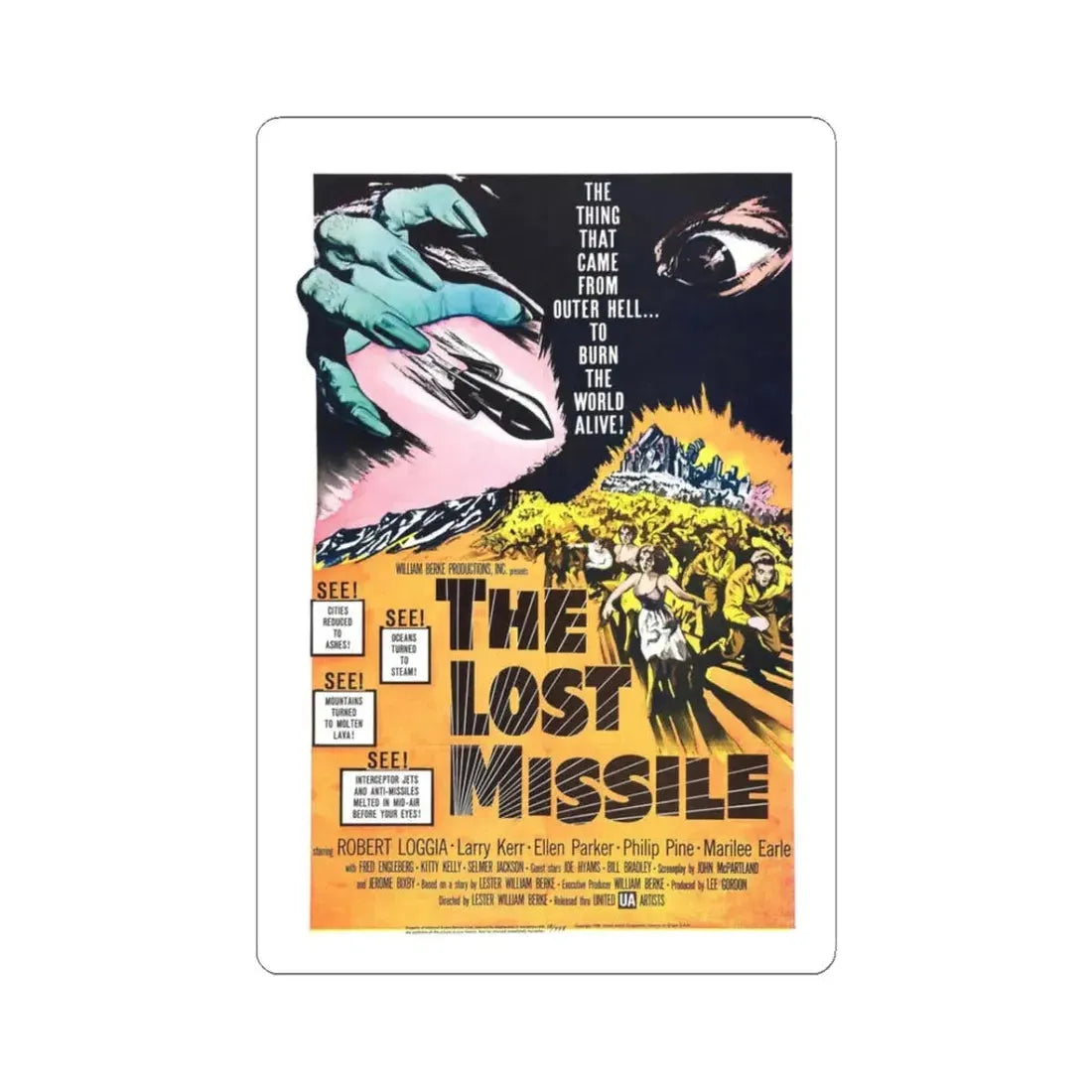 THE LOST MISSILE 1958 Movie Poster - STICKER Vinyl Kiss-Cut Decal 3 Inch White - The Sticker Space