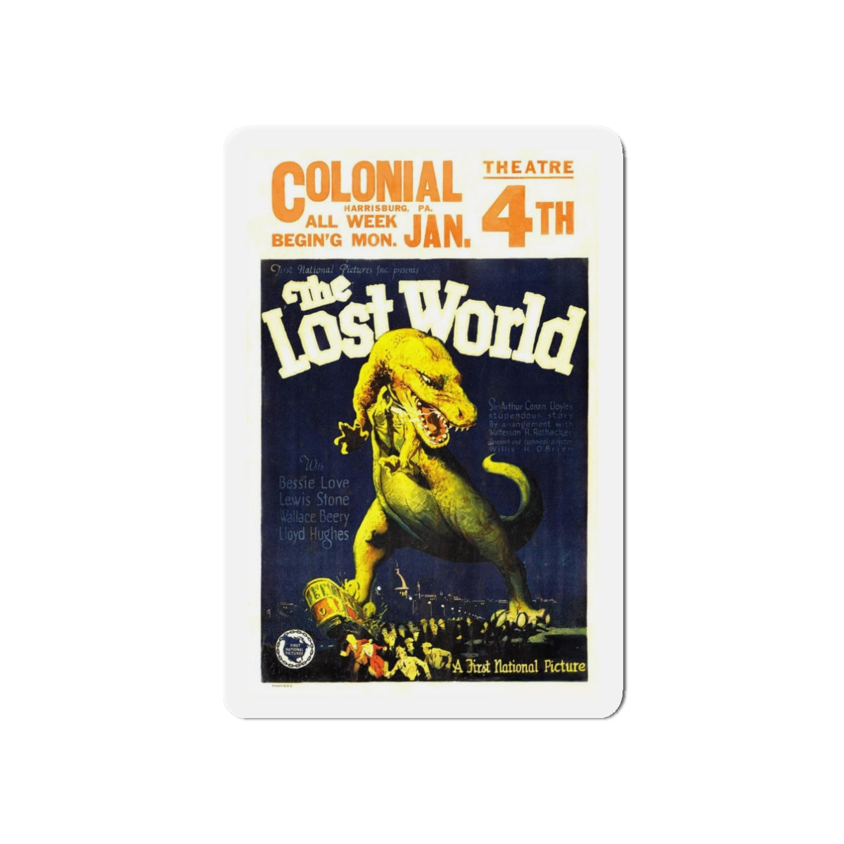 THE LOST WORLD 1960 Movie Poster - Refrigerator Magnet-3" x 3"-The Sticker Space