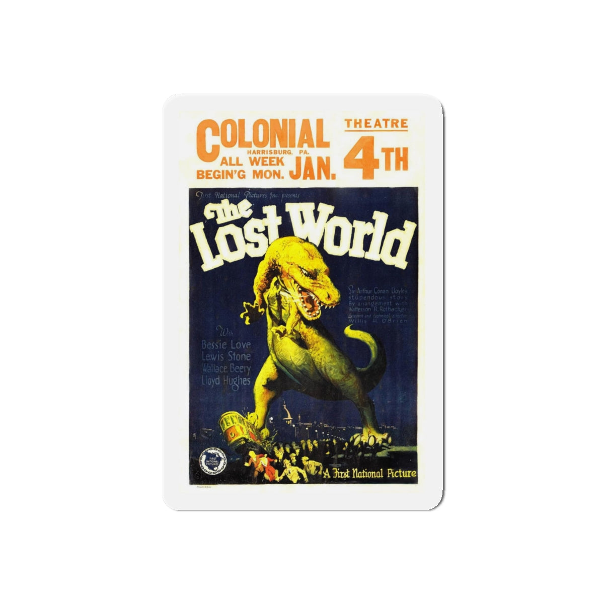 THE LOST WORLD 1960 Movie Poster - Refrigerator Magnet-4" x 4"-The Sticker Space