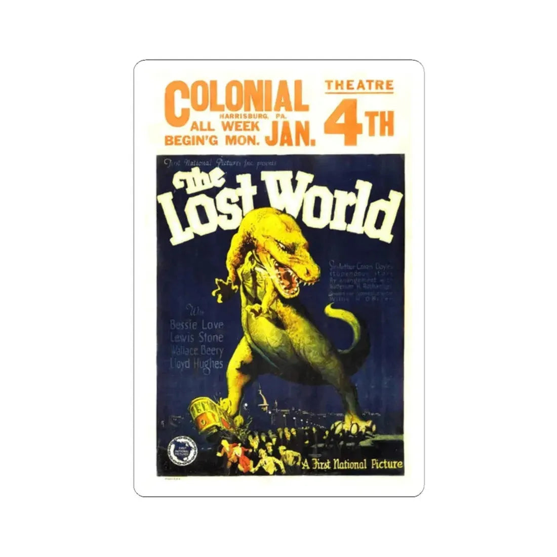 THE LOST WORLD 1960 Movie Poster - STICKER Vinyl Kiss-Cut Decal 2 Inch White - The Sticker Space