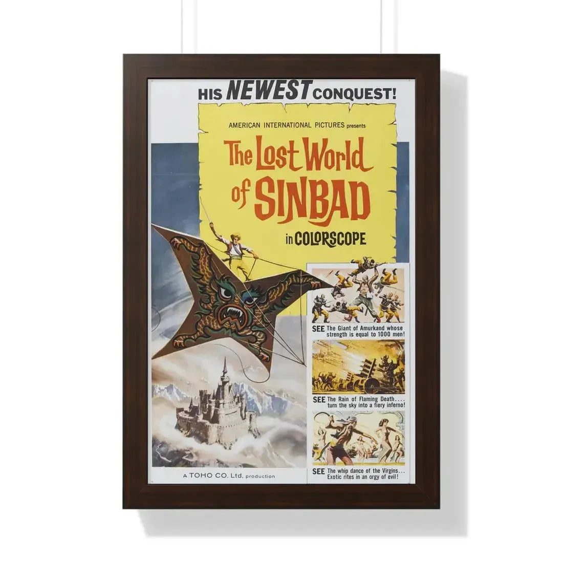 THE LOST WORLD OF SINBAD 1963 - Framed Movie Poster 16″ x 24″ Walnut - The Sticker Space