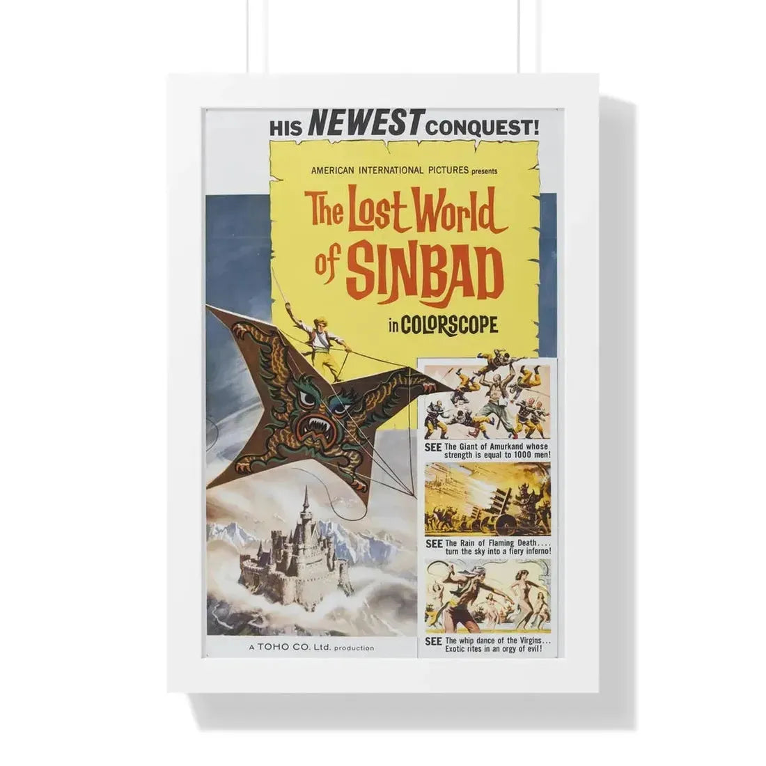 THE LOST WORLD OF SINBAD 1963 - Framed Movie Poster 16″ x 24″ White - The Sticker Space