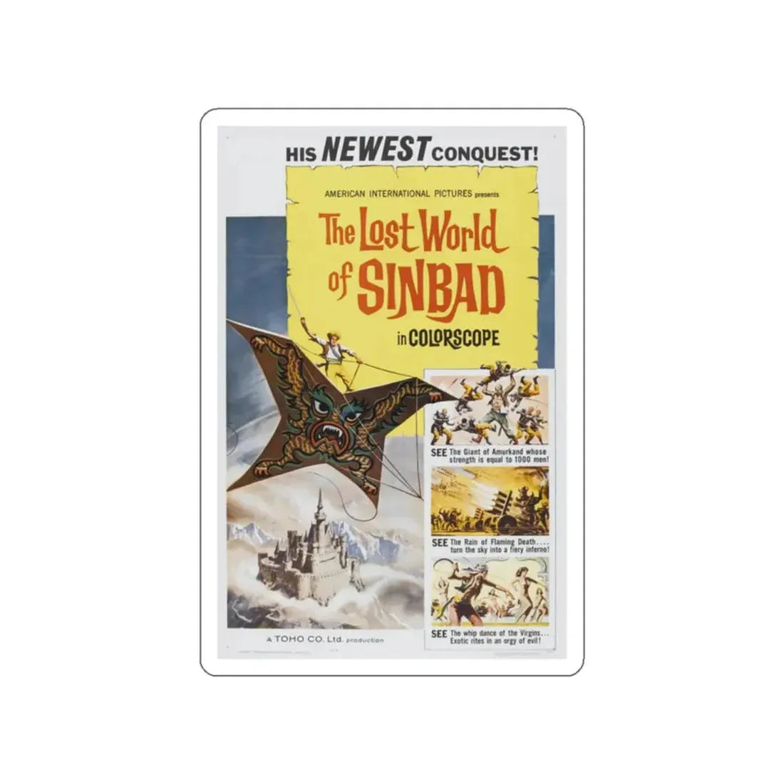 THE LOST WORLD OF SINBAD 1963 Movie Poster STICKER Vinyl Die-Cut Decal 2 Inch - The Sticker Space