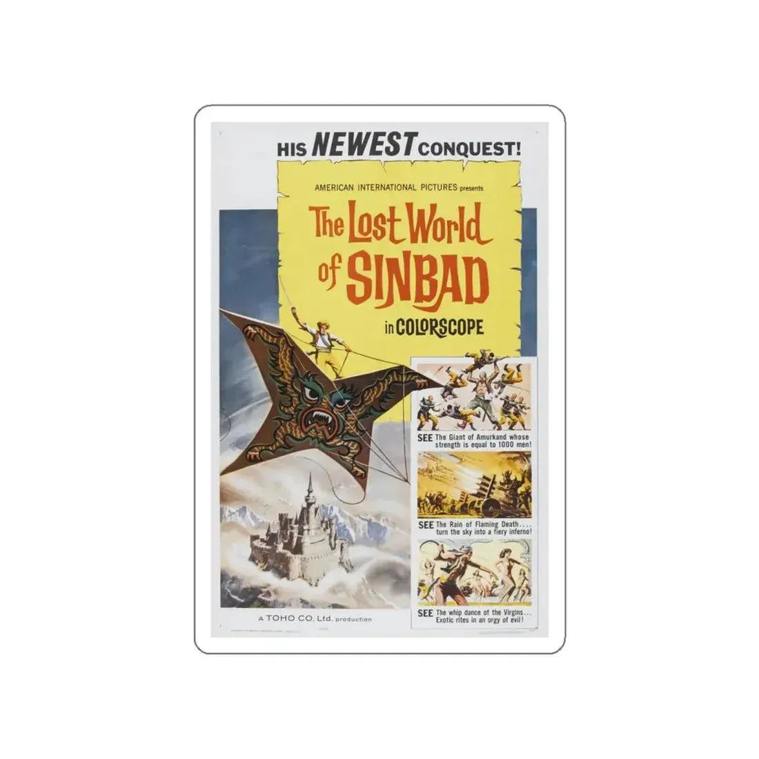THE LOST WORLD OF SINBAD 1963 Movie Poster STICKER Vinyl Die-Cut Decal 5 Inch - The Sticker Space