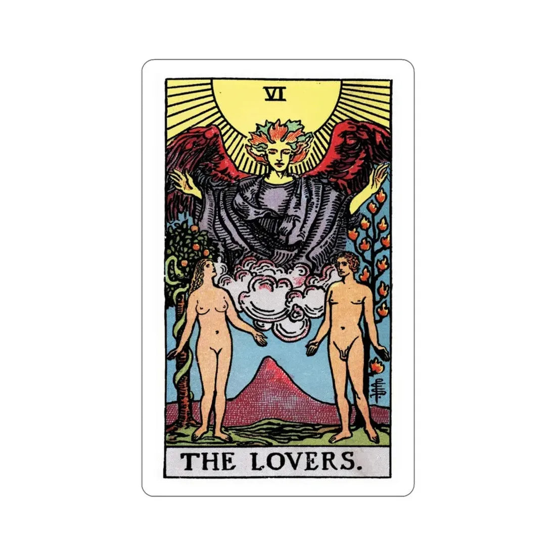 The Lovers (Rider Waite Tarot Deck) STICKER Vinyl Die-Cut Decal 3 Inch - The Sticker Space