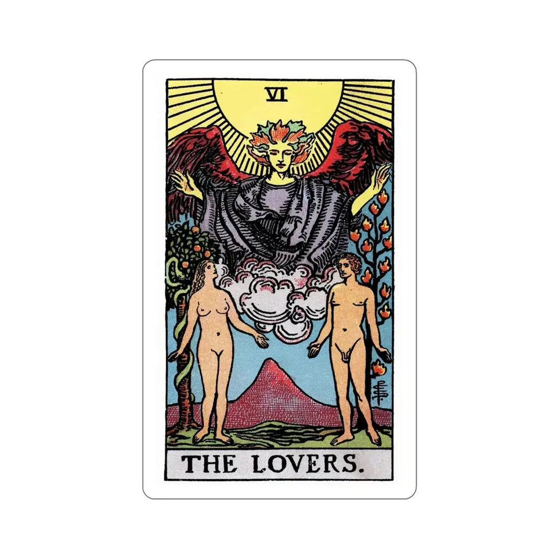 The Lovers (Rider Waite Tarot Deck) STICKER Vinyl Die-Cut Decal 6 Inch - The Sticker Space
