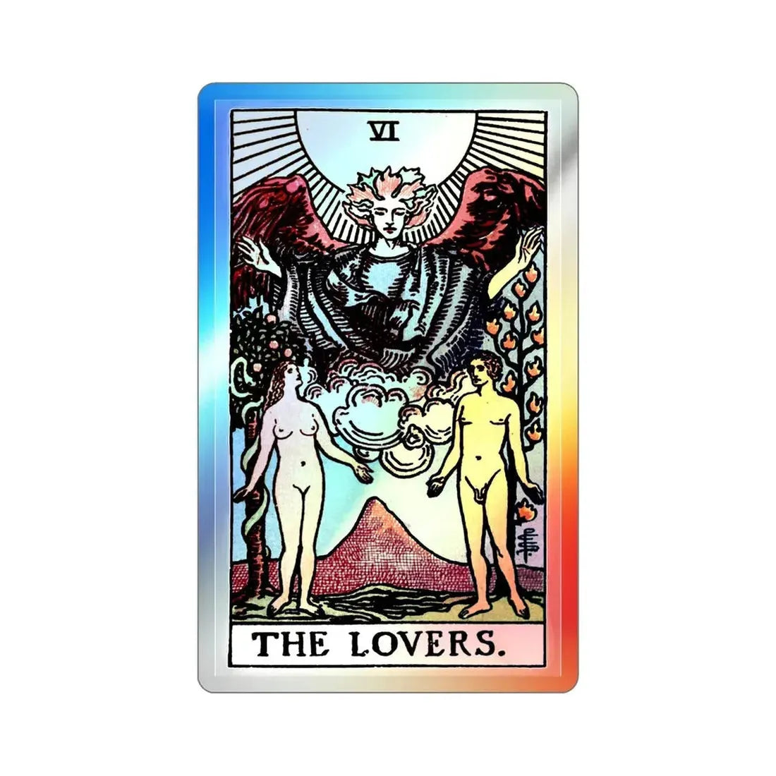 The Lovers (Tarot Card) Holographic STICKER Die-Cut Vinyl Decal 2 Inch Holographic - The Sticker Space