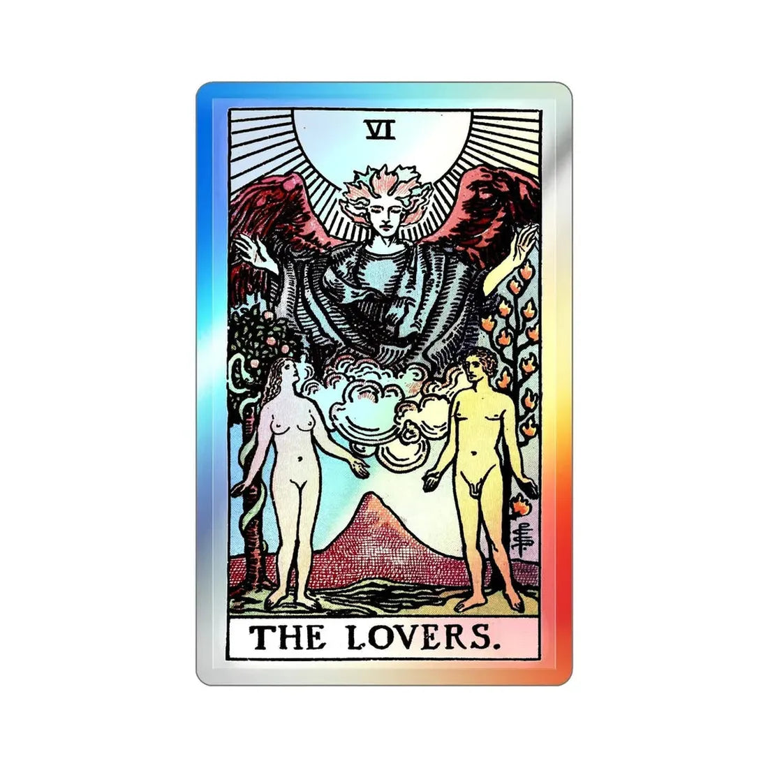 The Lovers (Tarot Card) Holographic STICKER Die-Cut Vinyl Decal 3 Inch Holographic - The Sticker Space