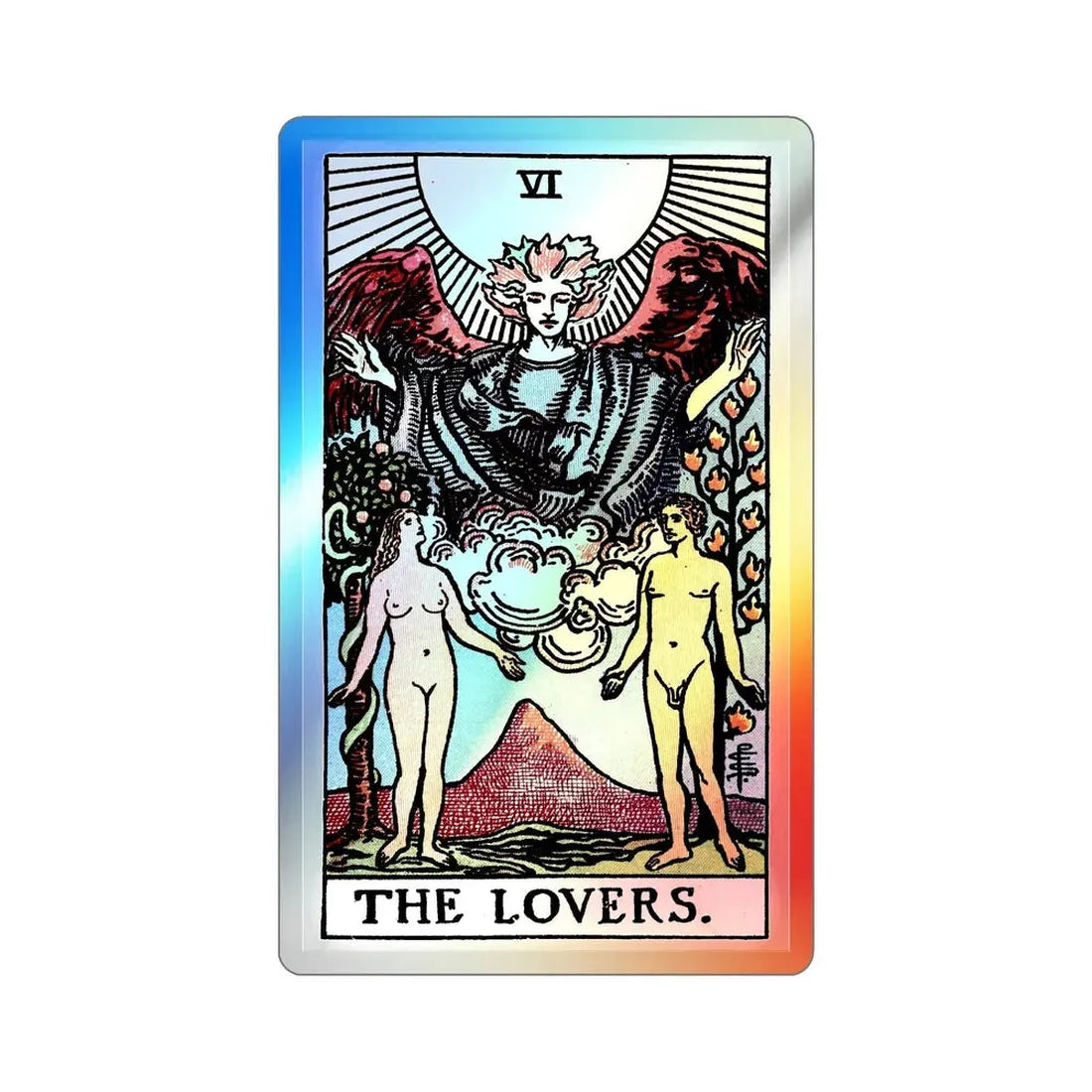 The Lovers (Tarot Card) Holographic STICKER Die-Cut Vinyl Decal 6 Inch Holographic - The Sticker Space
