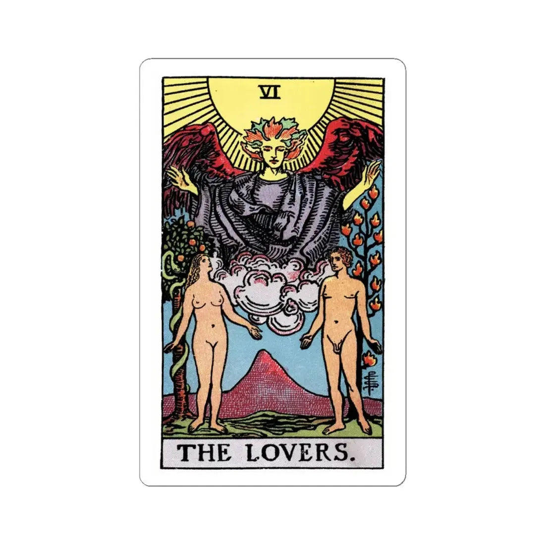 The Lovers (Tarot Card) STICKER Vinyl Kiss-Cut Decal 4 Inch White - The Sticker Space