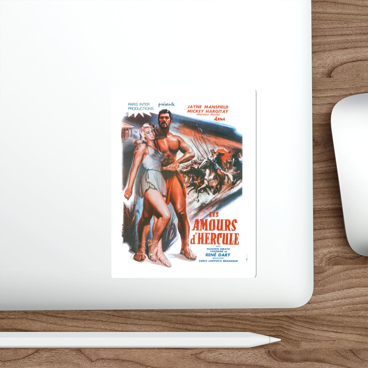 THE LOVES OF HERCULES (FRENCH) 1960 Movie Poster STICKER Vinyl Die-Cut Decal-The Sticker Space
