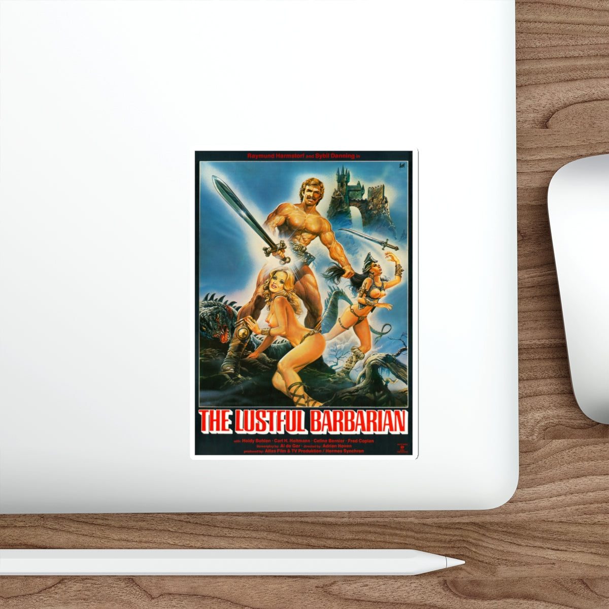 THE LUSTUL BARBARIAN (THE LONG SWIFT SWORD OF SIEGFRIED 1971 Movie Poster STICKER Vinyl Die-Cut Decal-The Sticker Space
