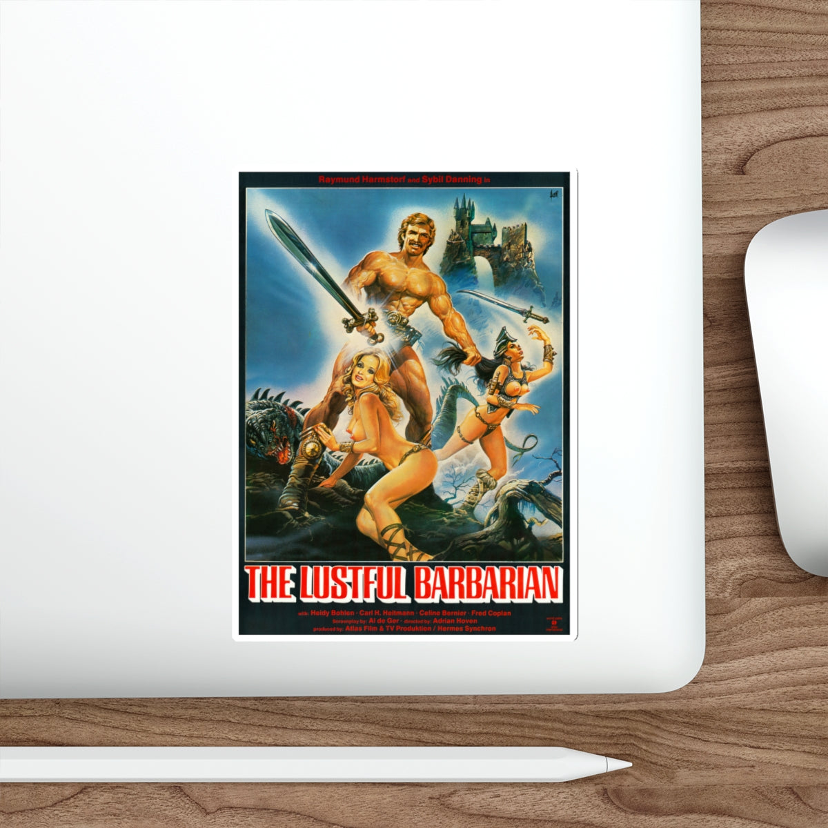 THE LUSTUL BARBARIAN (THE LONG SWIFT SWORD OF SIEGFRIED 1971 Movie Poster STICKER Vinyl Die-Cut Decal-The Sticker Space