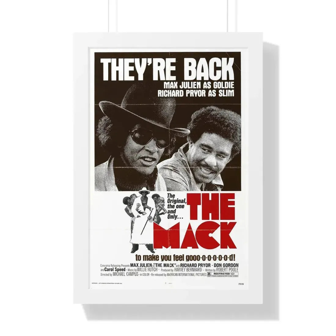 THE MACK (2) 1973 - Framed Movie Poster 16″ x 24″ White - The Sticker Space