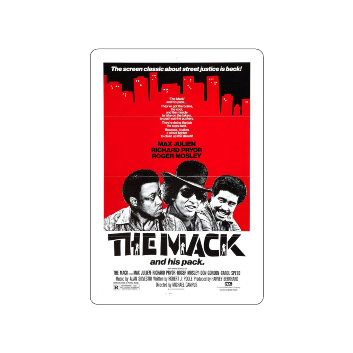 THE MACK (3) 1973 Movie Poster STICKER Vinyl Die-Cut Decal-White-The Sticker Space