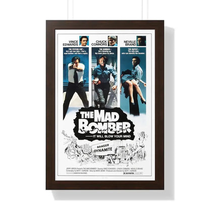 THE MAD BOMBER 1973 - Framed Movie Poster 16″ x 24″ Walnut - The Sticker Space