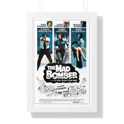 THE MAD BOMBER 1973 - Framed Movie Poster 16″ x 24″ White - The Sticker Space