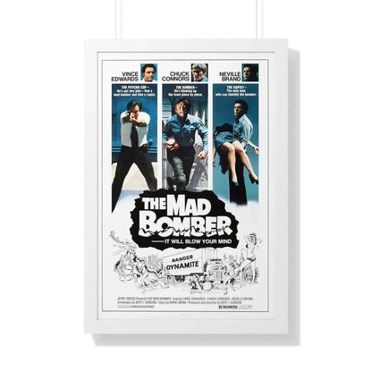 THE MAD BOMBER 1973 - Framed Movie Poster 20" x 30" White - The Sticker Space