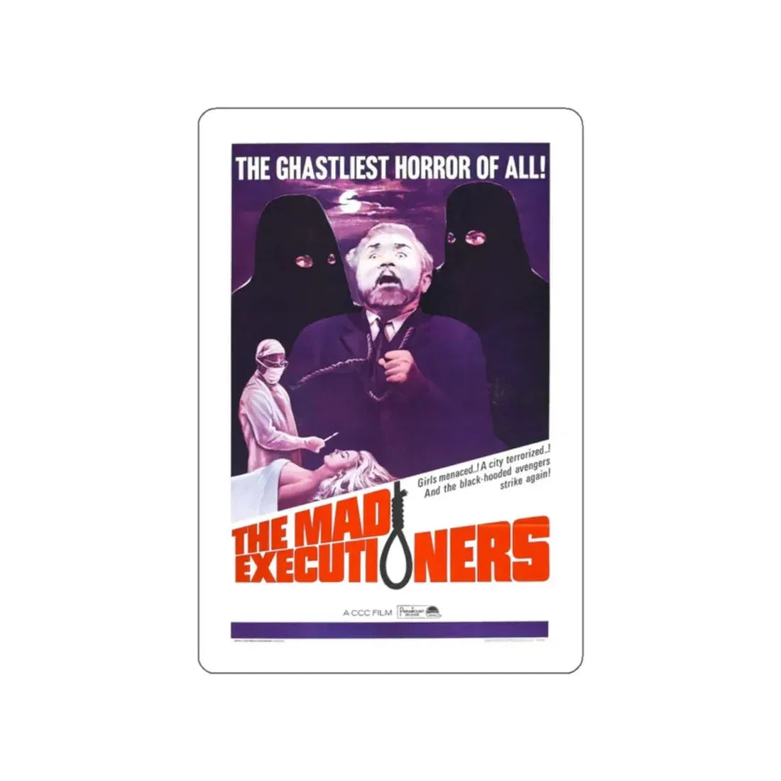 THE MAD EXECUTIONERS 1963 Movie Poster STICKER Vinyl Die-Cut Decal 2 Inch - The Sticker Space