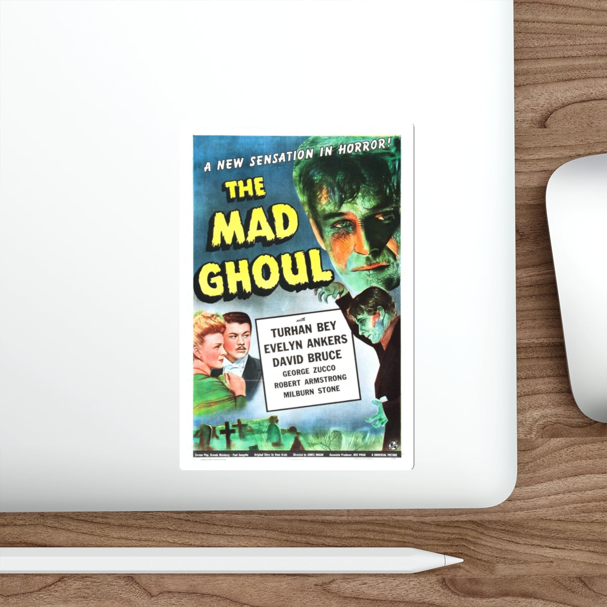 THE MAD GHOUL 1943 Movie Poster STICKER Vinyl Die-Cut Decal-The Sticker Space