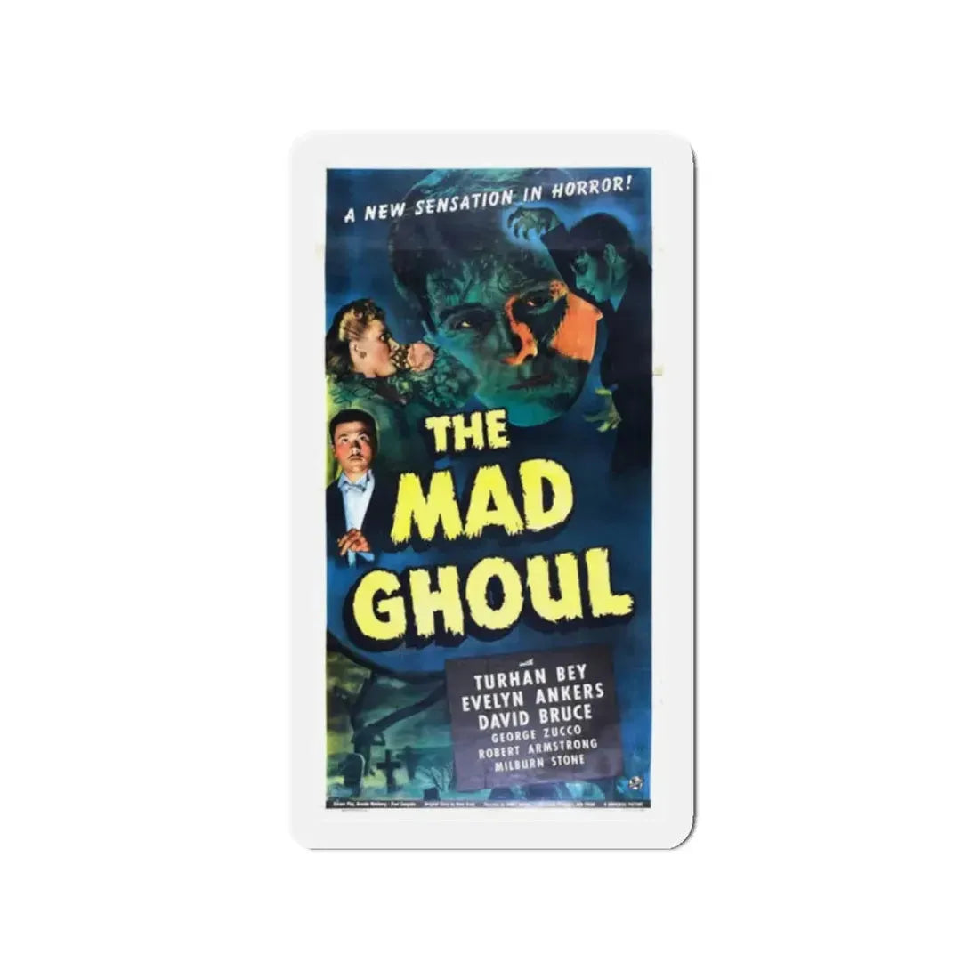 THE MAD GHOUL (2) 1943 Movie Poster - Refrigerator Magnet 2 Inch Die-Cut - The Sticker Space