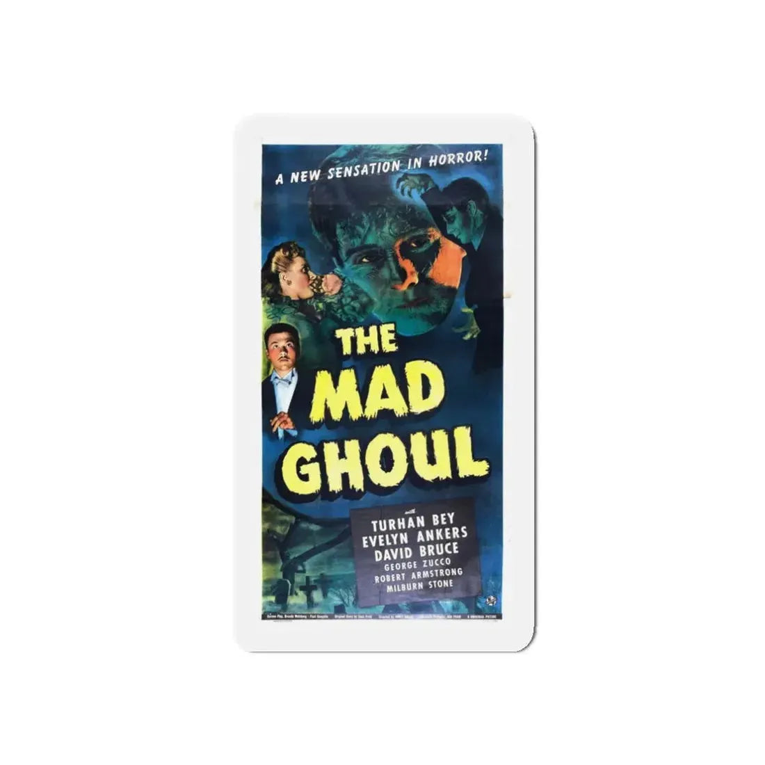 THE MAD GHOUL (2) 1943 Movie Poster - Refrigerator Magnet 3 Inch Die-Cut - The Sticker Space
