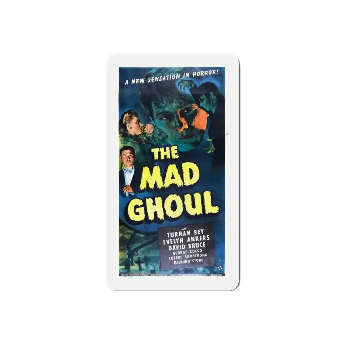 THE MAD GHOUL (2) 1943 Movie Poster - Refrigerator Magnet 4 Inch Die-Cut - The Sticker Space
