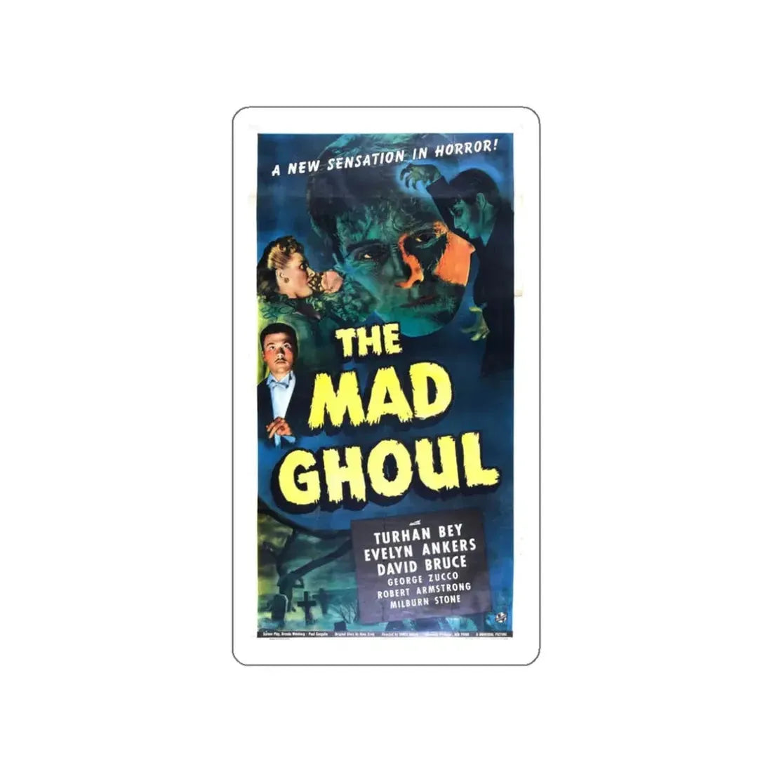 THE MAD GHOUL (2) 1943 Movie Poster STICKER Vinyl Die-Cut Decal 3 Inch - The Sticker Space