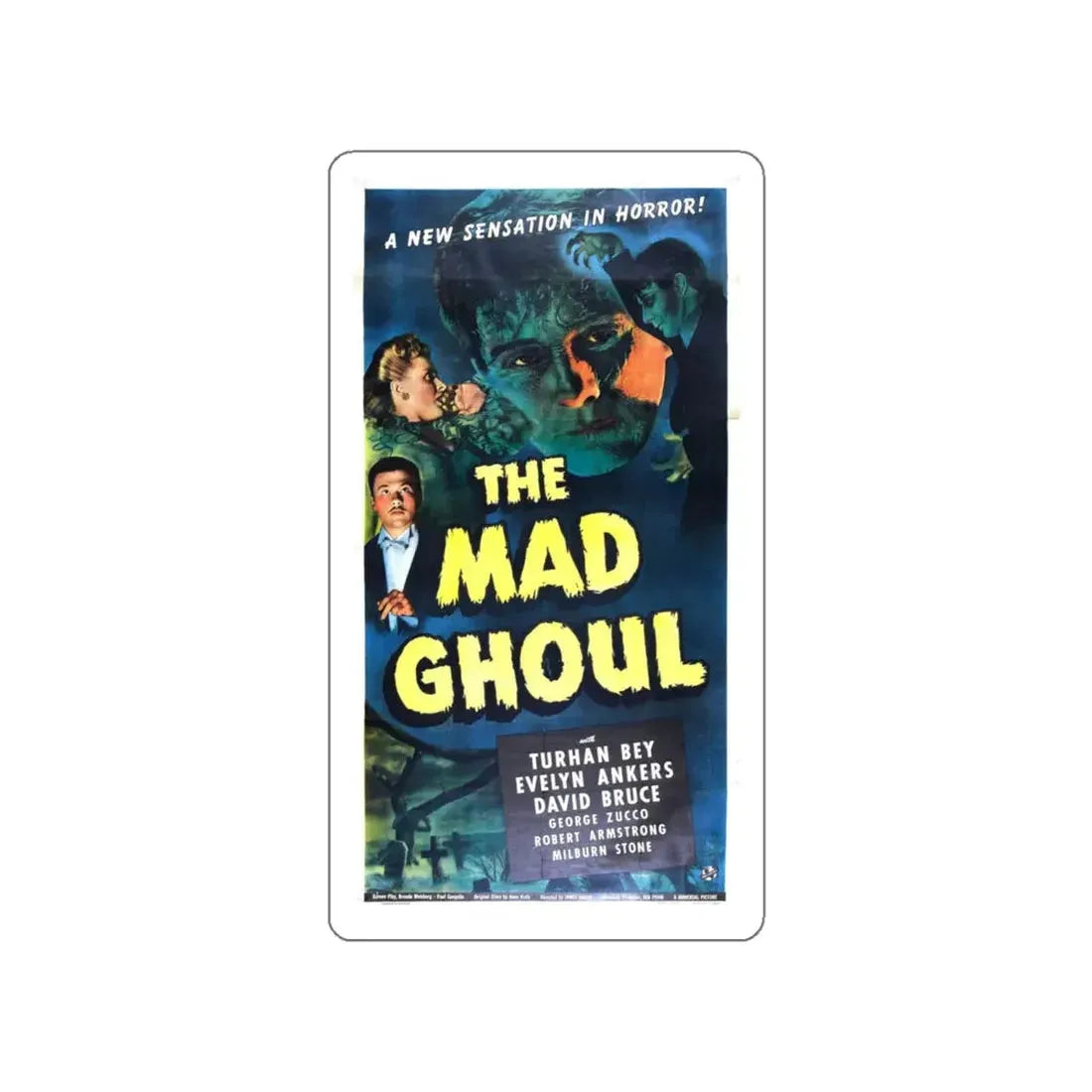 THE MAD GHOUL (2) 1943 Movie Poster STICKER Vinyl Die-Cut Decal 4 Inch - The Sticker Space